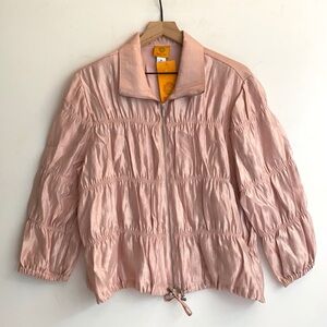 Ruby Rd. Rose Gold Metallic Pintuck Jacket, Sz 16